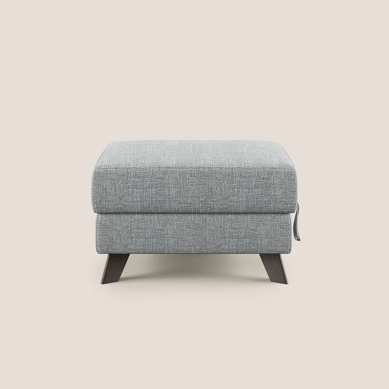 Moon Pouf coffre aux pieds hauts en tissu doux entrelacé soft-touch imperméable T06 gris