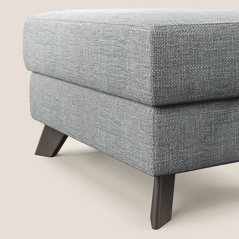 Moon Pouf coffre aux pieds hauts en tissu doux entrelacé soft-touch imperméable T06 gris