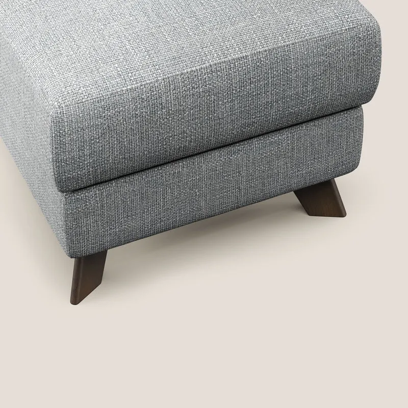 Moon Pouf coffre aux pieds hauts en tissu doux entrelacé soft-touch imperméable T06 gris