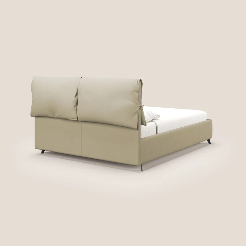 Susan lit rembourré avec coffre complètement déhoussable en microfibre détachable T11 crème