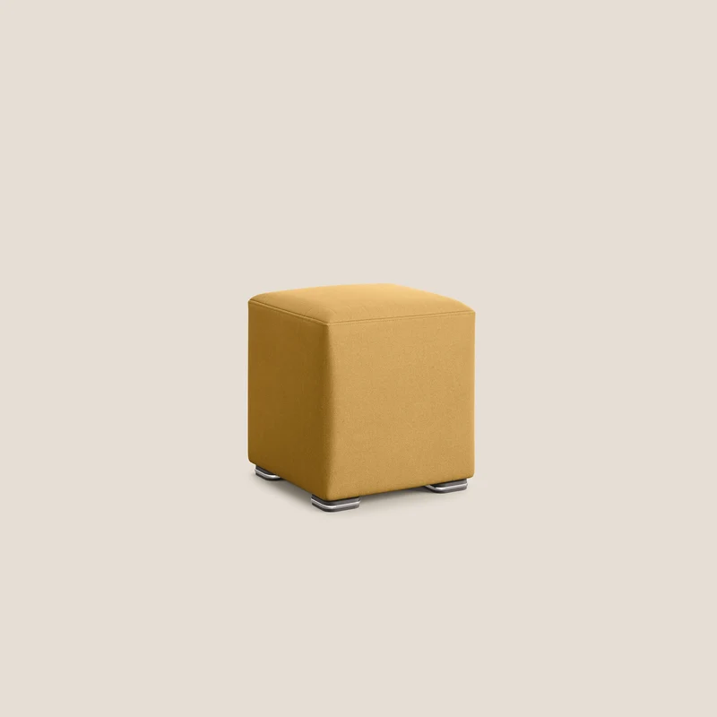 Cube pouf en microfibre détachable T11 jaune
