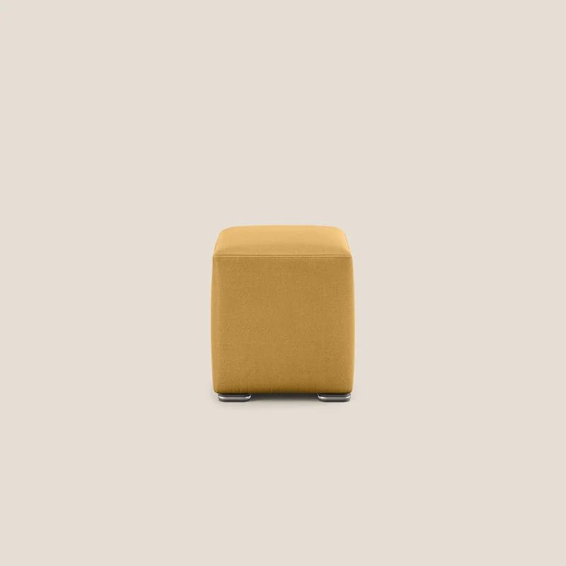 Cube pouf en microfibre détachable T11 jaune