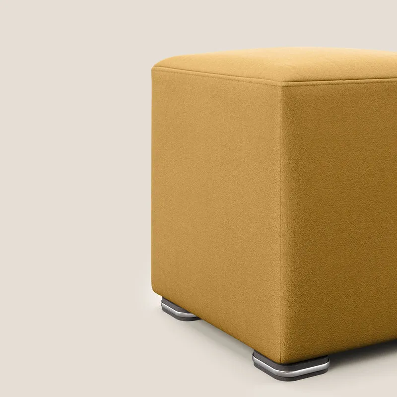 Cube pouf en microfibre détachable T11 jaune