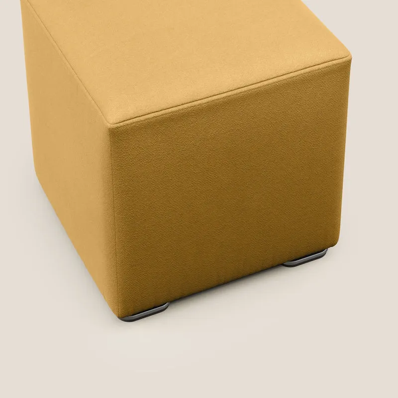 Cube pouf en microfibre détachable T11 jaune