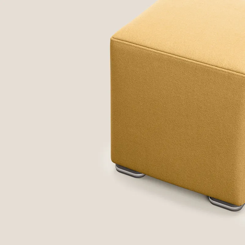 Cube pouf en microfibre détachable T11 jaune
