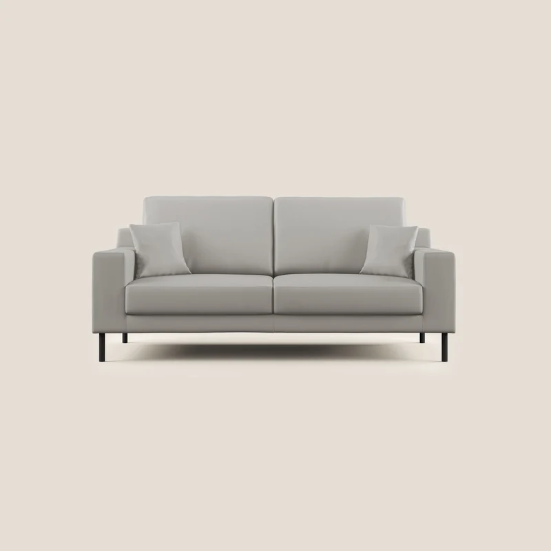 Uranio canapé linéaire moderne en simili cuir imperméable T04 gris clair