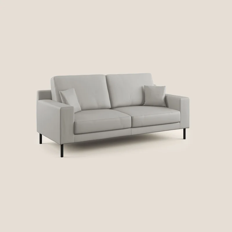 Uranio canapé linéaire moderne en simili cuir imperméable T04 gris clair