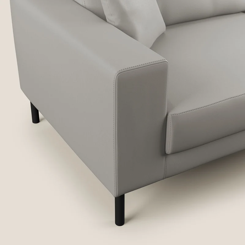 Uranio canapé linéaire moderne en simili cuir imperméable T04 gris clair