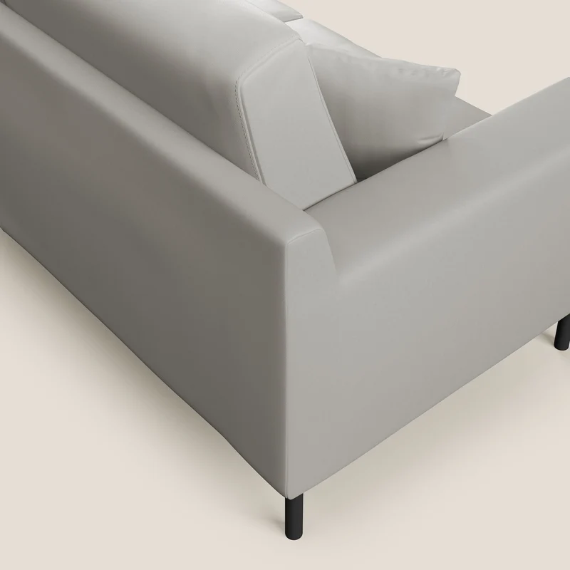 Uranio canapé linéaire moderne en simili cuir imperméable T04 gris clair