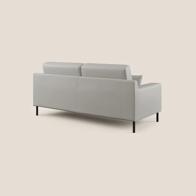 Uranio canapé linéaire moderne en simili cuir imperméable T04 gris clair