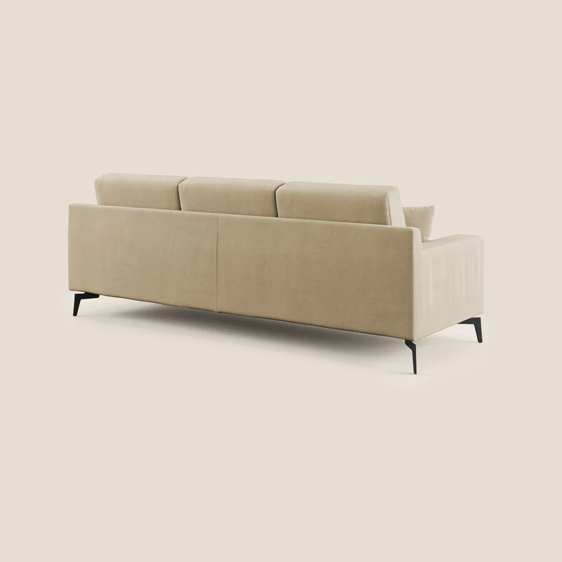 Prestige canapé d'angle moderne réversible en microfibre détachable T11 beige
