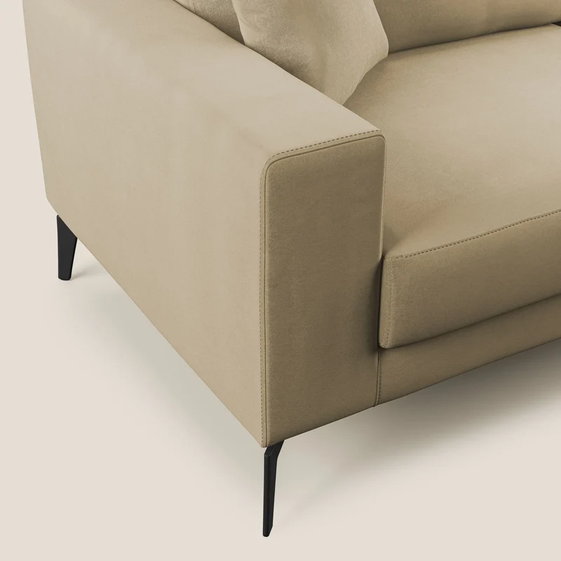 Prestige canapé d'angle moderne réversible en microfibre détachable T11 beige