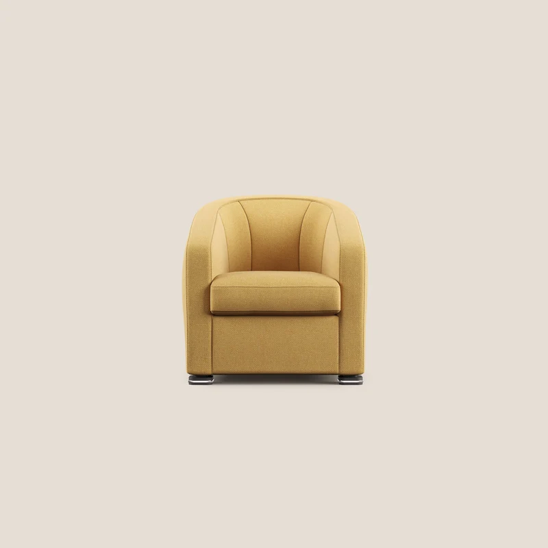 Cloe Fauteuil en tissu détachable à l'eau QuickClean T08 jaune