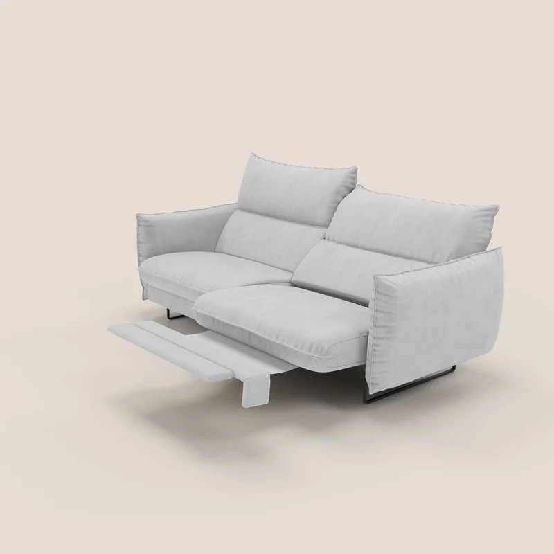 Monamour canapé au design moderne avec option relax électrique en microfibre détachable imperméable T11 gris clair