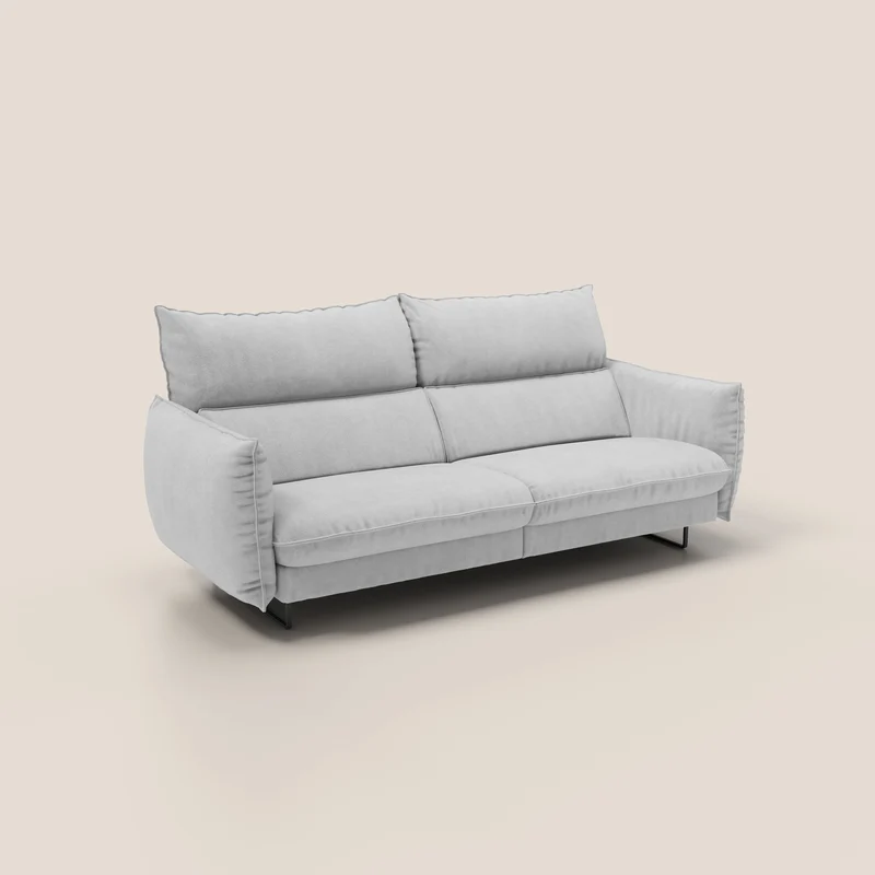 Monamour canapé au design moderne avec option relax électrique en microfibre détachable imperméable T11 gris clair