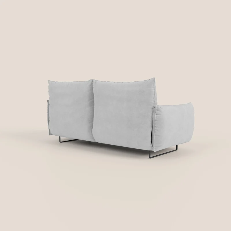 Monamour canapé au design moderne avec option relax électrique en microfibre détachable imperméable T11 gris clair