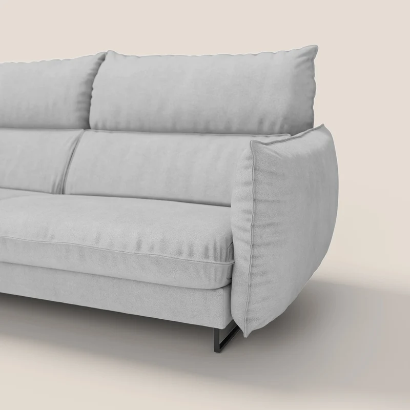 Monamour canapé au design moderne avec option relax électrique en microfibre détachable imperméable T11 gris clair