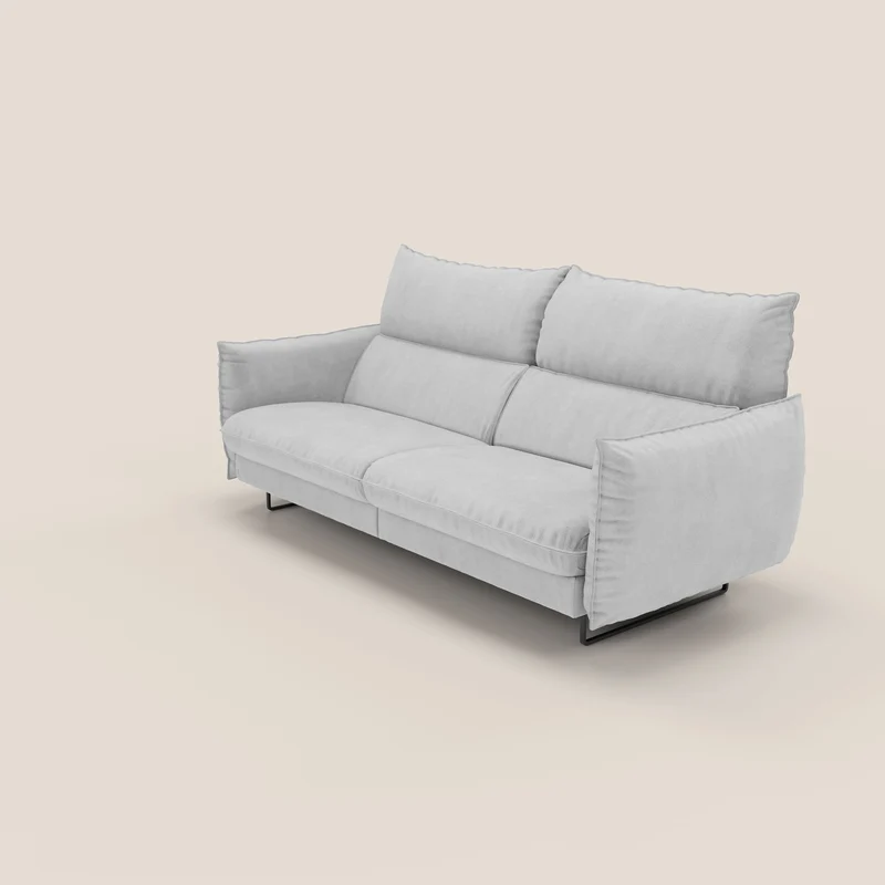 Monamour canapé au design moderne avec option relax électrique en microfibre détachable imperméable T11 gris clair
