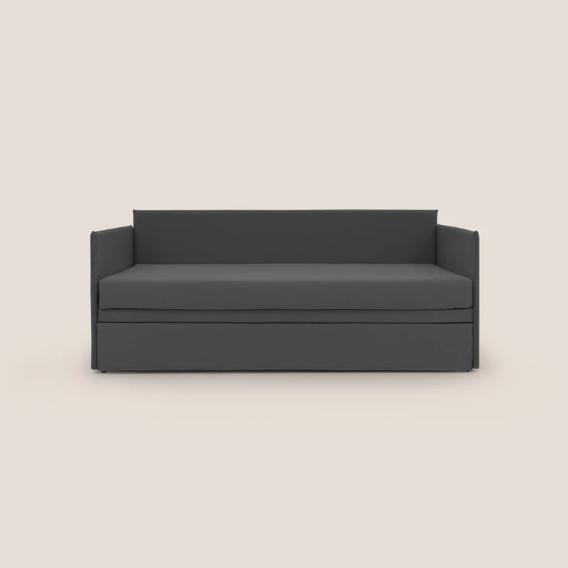 Brenta Canapé duplex avec lits jumeaux et tissu effet coton imperméable T13 anthracite