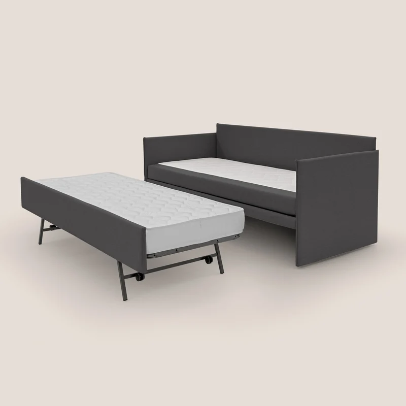 Brenta Canapé duplex avec lits jumeaux et tissu effet coton imperméable T13 anthracite