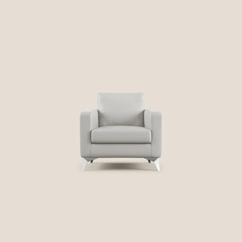 Orione fauteuil en simili cuir imperméable T04 gris clair