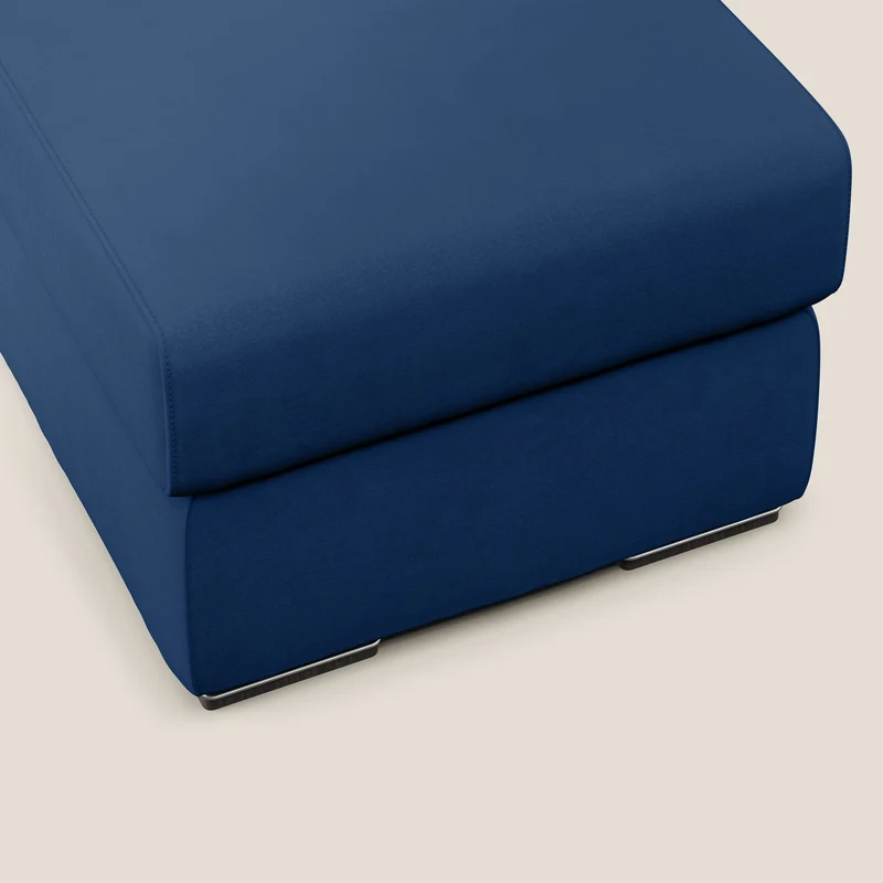 Sun pouf coffre en microfibre détachable T11 bleu