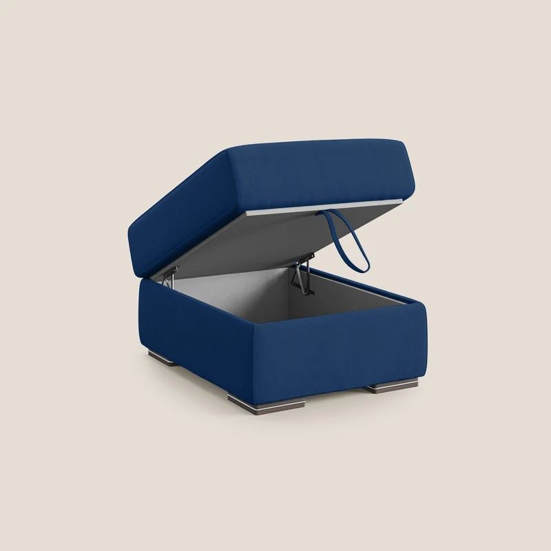 Sun pouf coffre en microfibre détachable T11 bleu