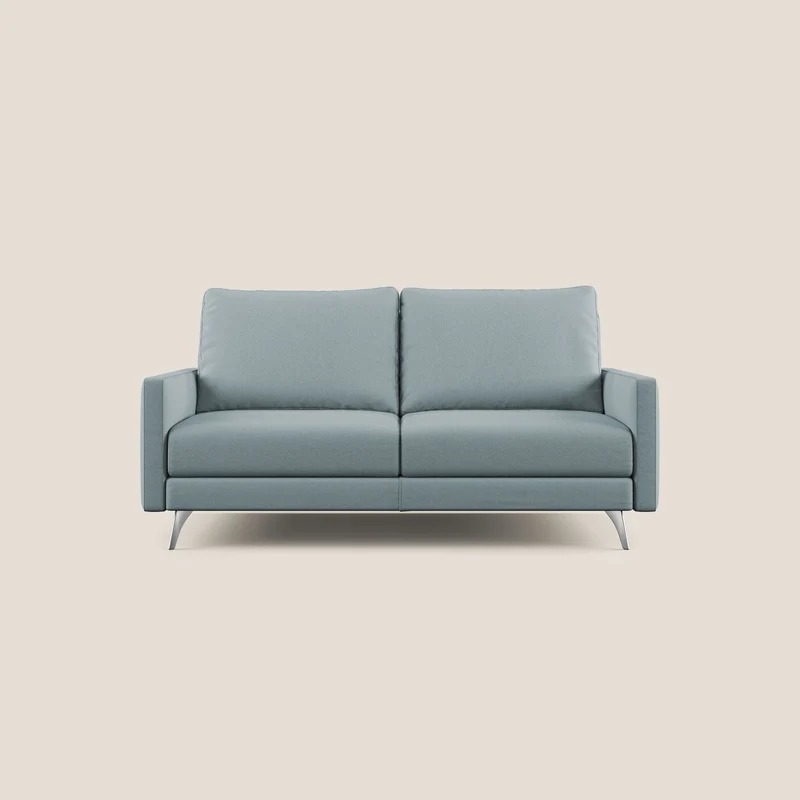 Klimt canapé avec assises coulissantes et dossier en duvet d'oie en tissu détachable T05 bleu gris