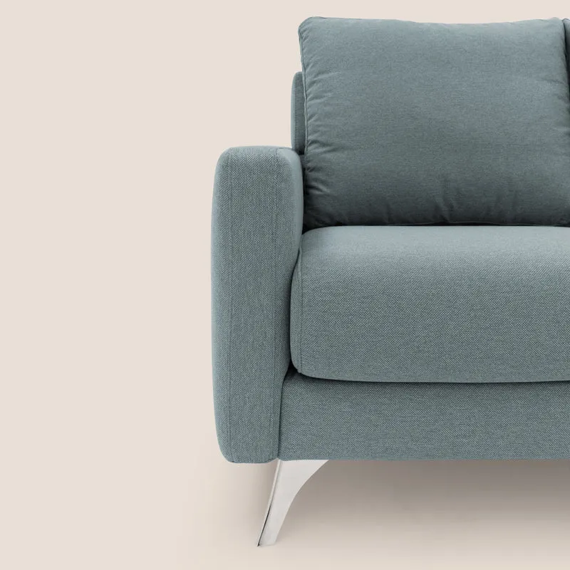 Klimt canapé avec assises coulissantes et dossier en duvet d'oie en tissu détachable T05 bleu gris