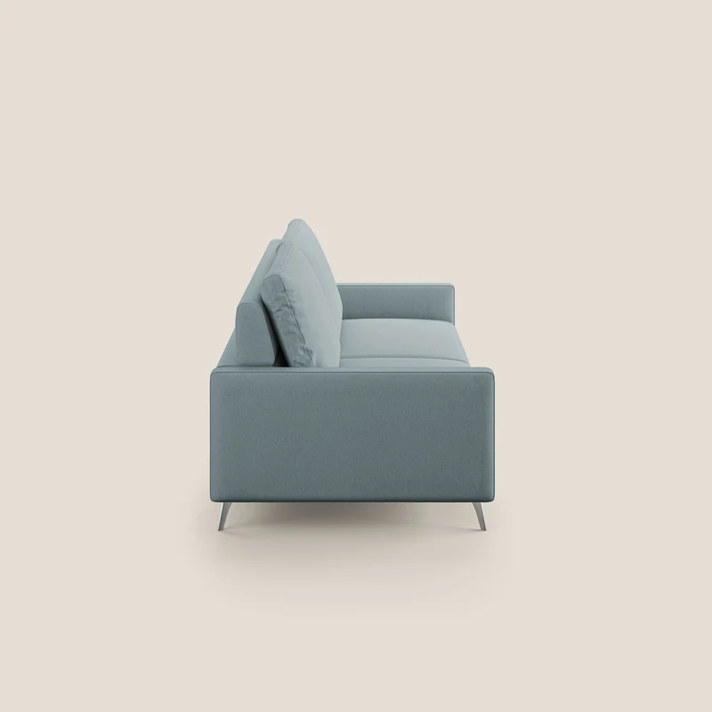 Klimt canapé avec assises coulissantes et dossier en duvet d'oie en tissu détachable T05 bleu gris
