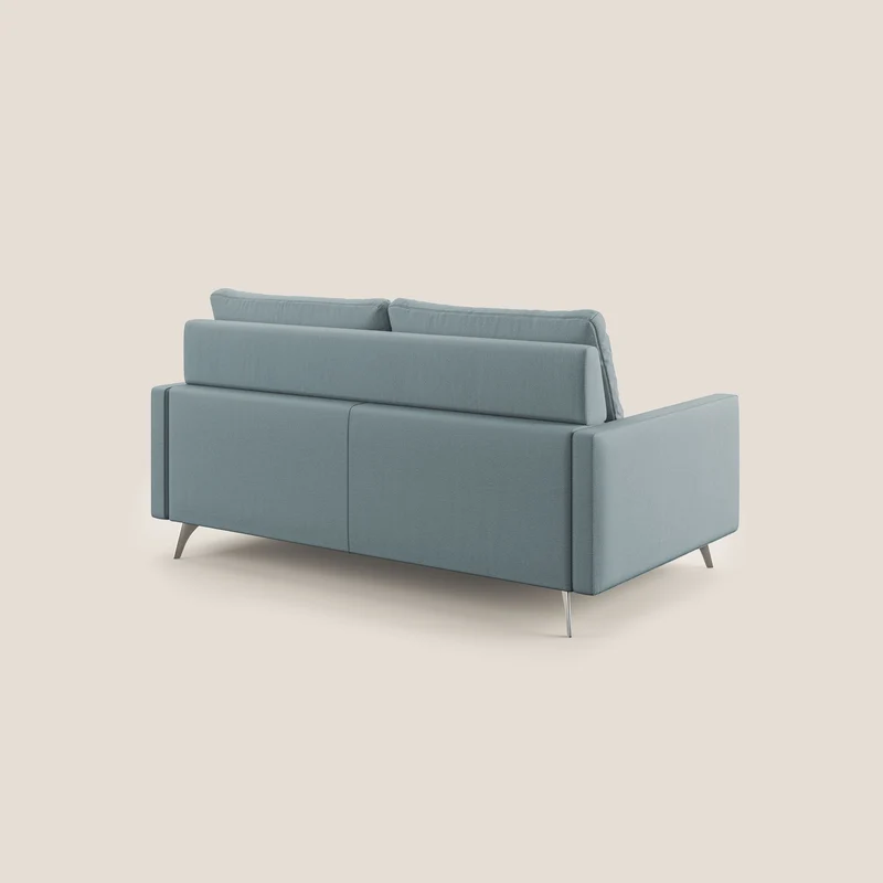 Klimt canapé avec assises coulissantes et dossier en duvet d'oie en tissu détachable T05 bleu gris