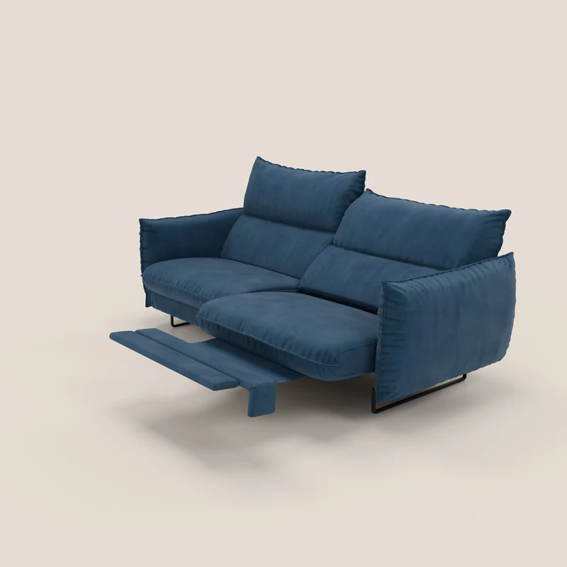 Monamour canapé au design moderne avec option relax électrique en microfibre détachable imperméable T11 bleu