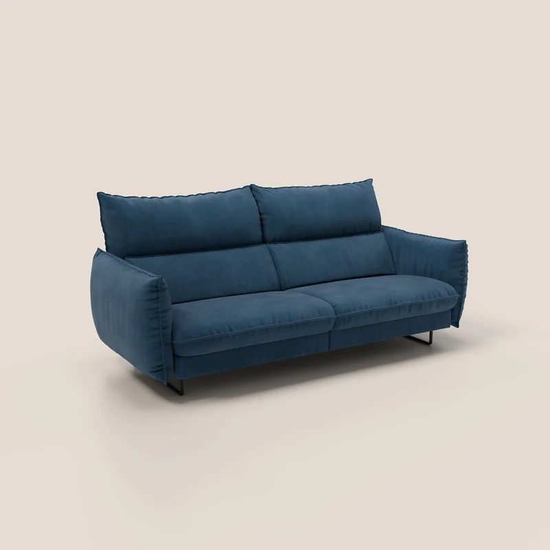 Monamour canapé au design moderne avec option relax électrique en microfibre détachable imperméable T11 bleu