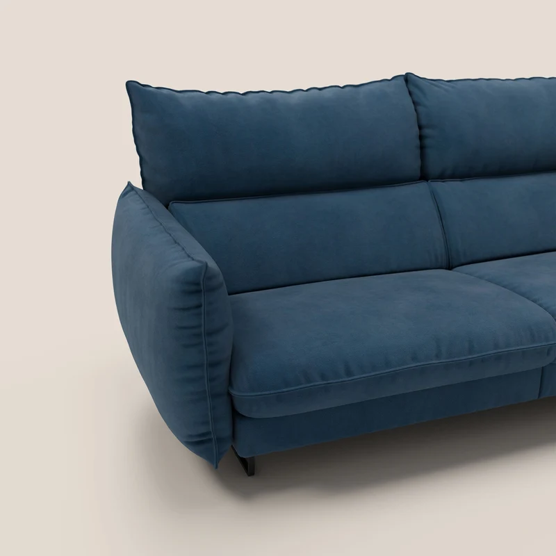 Monamour canapé au design moderne avec option relax électrique en microfibre détachable imperméable T11 bleu