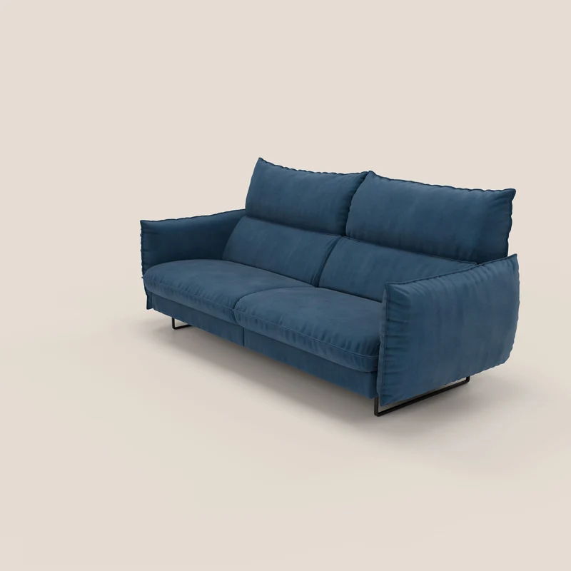 Monamour canapé au design moderne avec option relax électrique en microfibre détachable imperméable T11 bleu