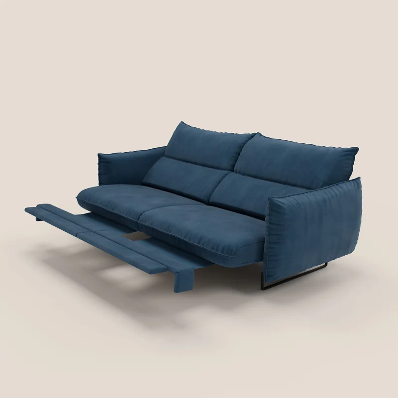 Monamour canapé au design moderne avec option relax électrique en microfibre détachable imperméable T11 bleu