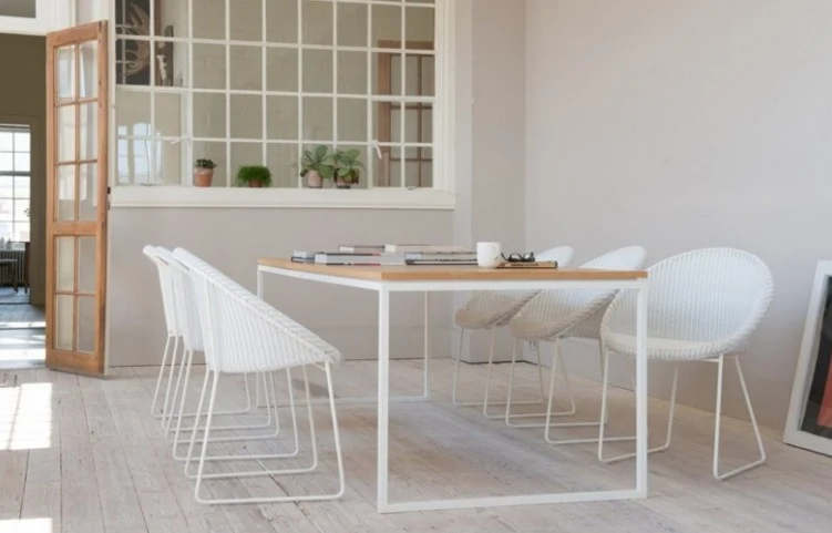 Fauteuil JOE Llyod loom 26 coloris - Pieds laqués Blanc - Vincent Sheppard