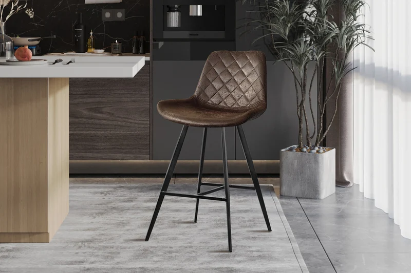 Chaise de comptoir Alicante Brun foncé