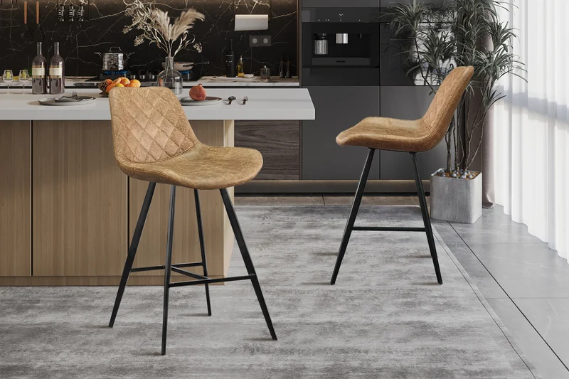 Chaise de comptoir Alicante Cognac