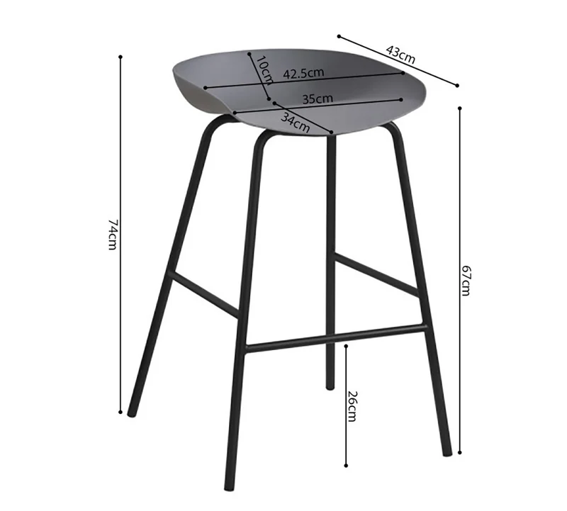 Chaise de comptoir Anna Gris