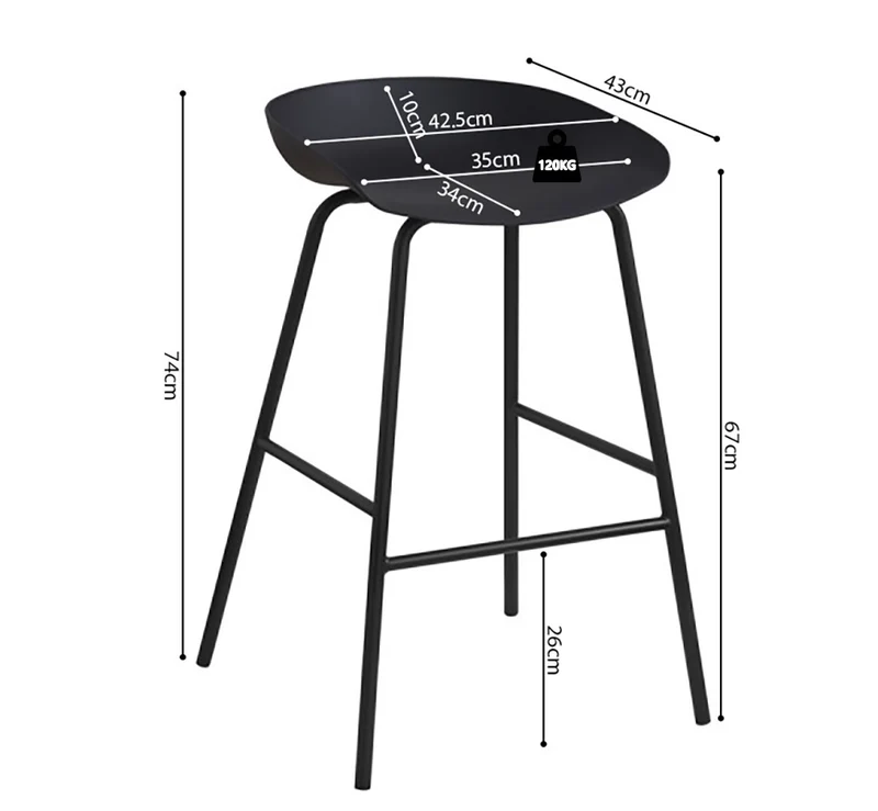 Chaise de comptoir Anna Noir