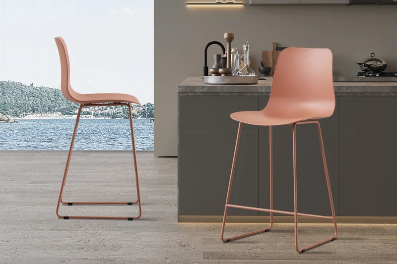 Chaise de comptoir Marie Terracotta