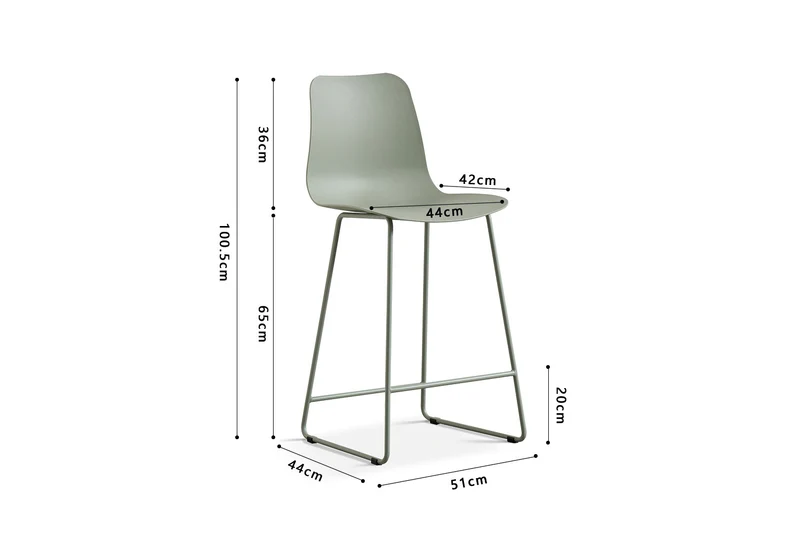Chaise de comptoir Marie Gris-vert
