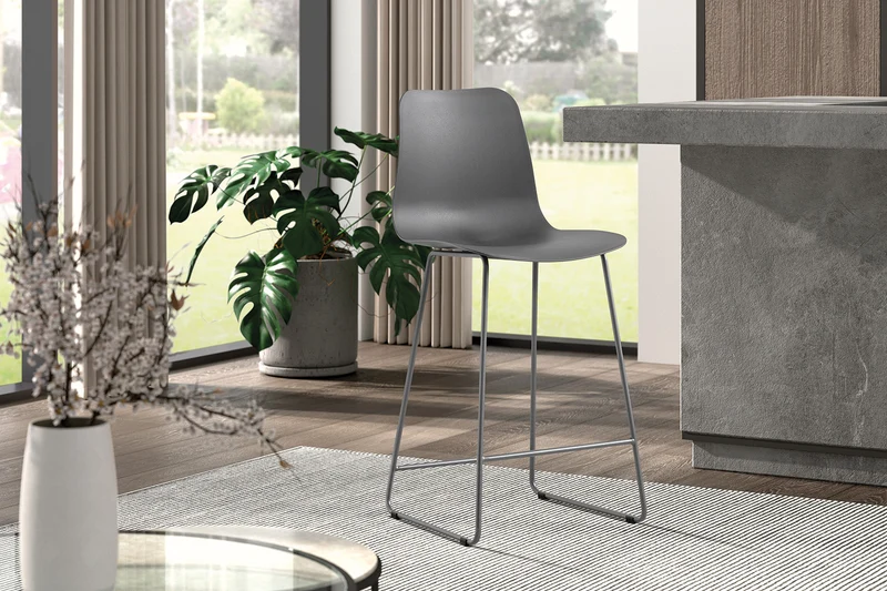 Chaise de comptoir Marie Gris