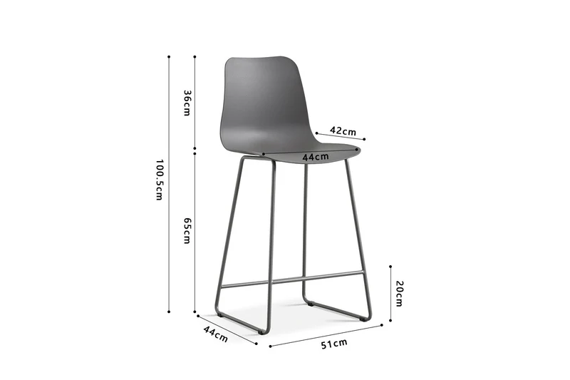 Chaise de comptoir Marie Gris