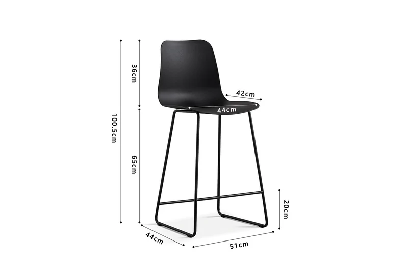 Chaise de comptoir Marie Noir