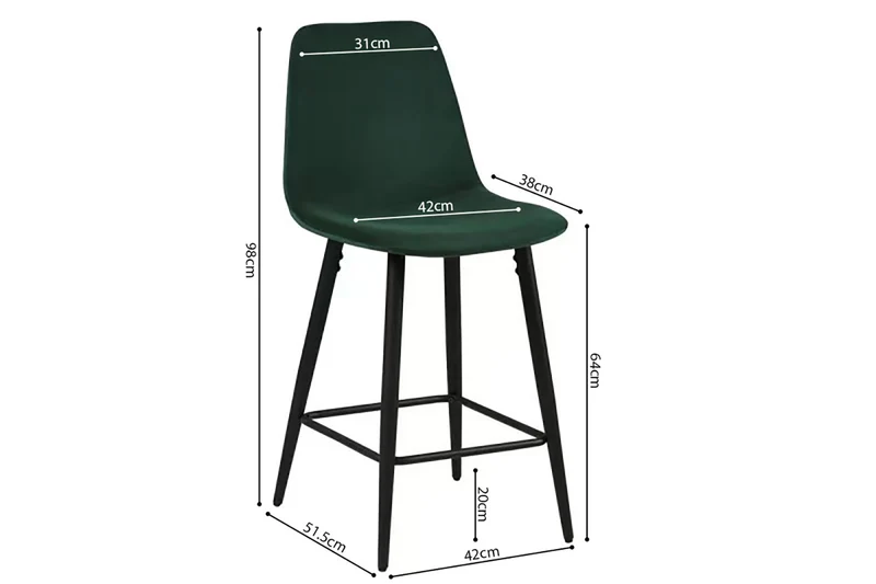 Chaise de Comptoir Boy Velours Vert