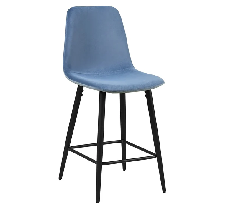 Chaise de Comptoir Boy Velours Bleu clair