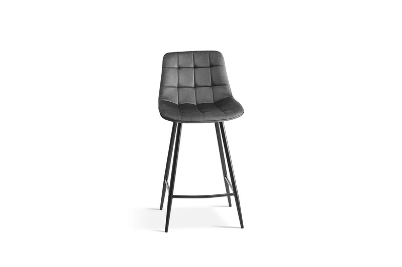 Chaise de comptoir Juta Velours Gris foncé