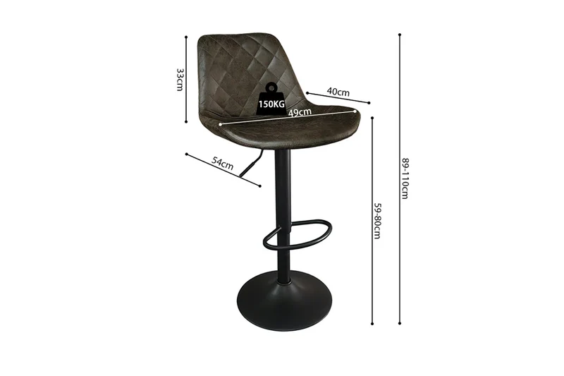 Tabouret de bar Madrid Brun foncé